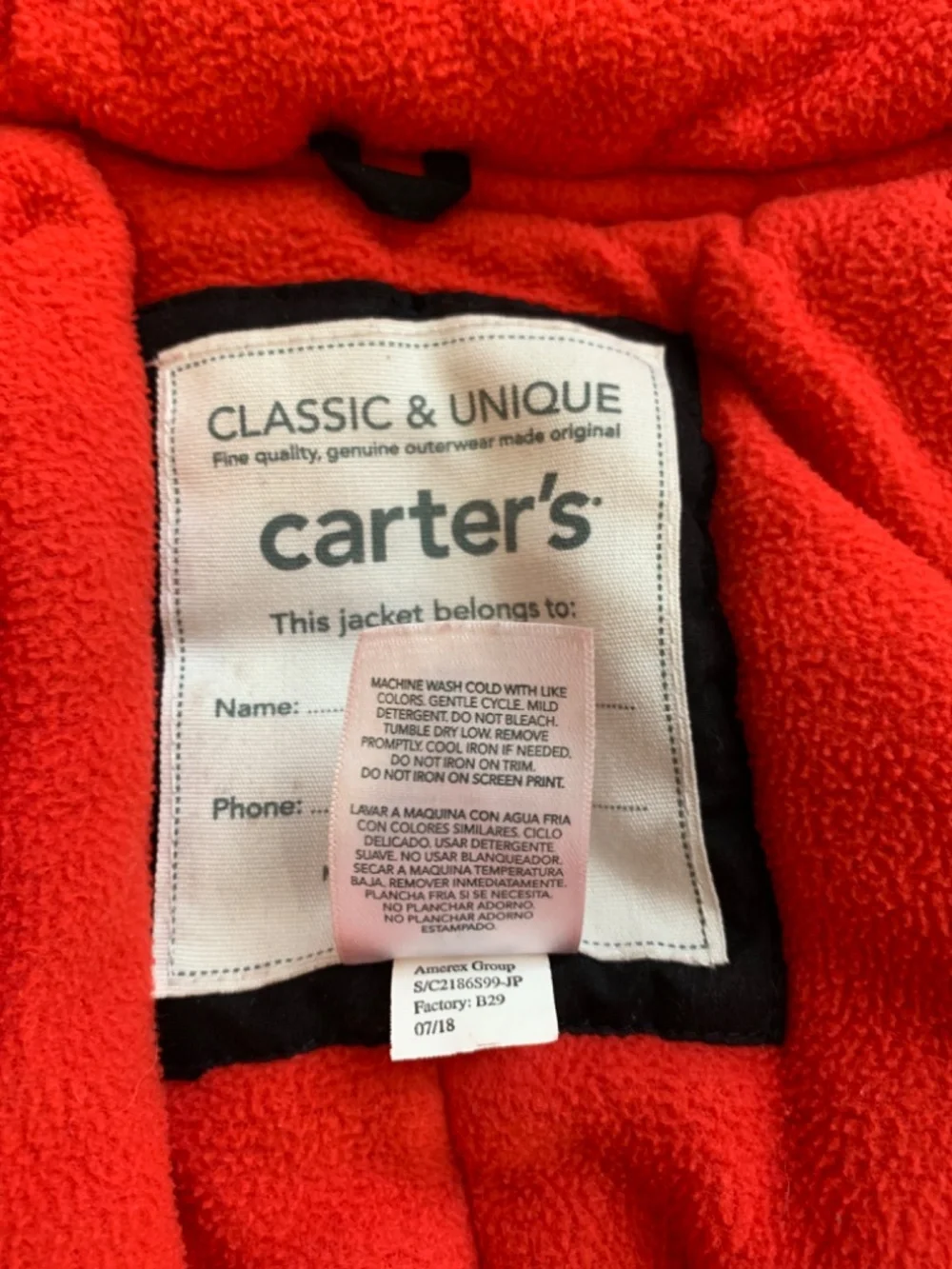 Carter’s Boys Insulated Hooded Puffer Jacket Full Zip Snap Colorblock Black Gray